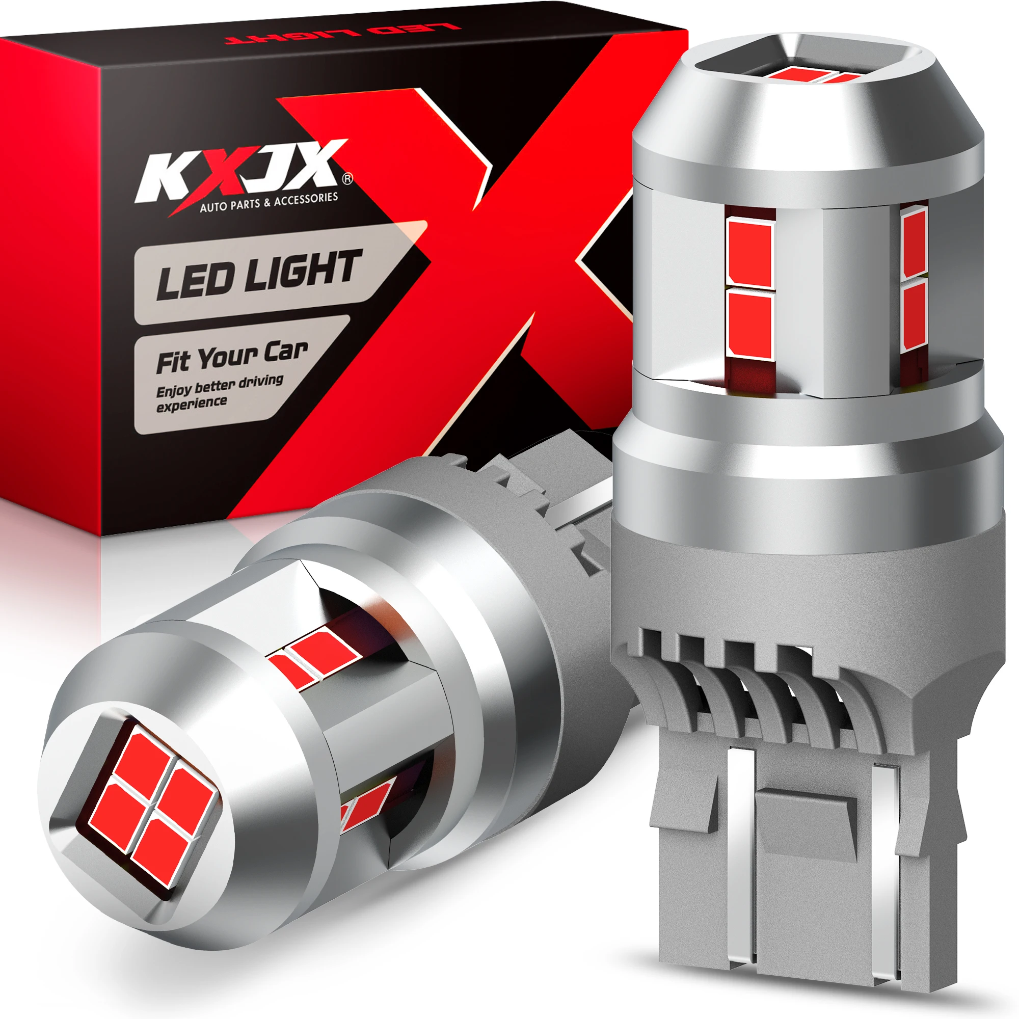

Светодиодные лампы Canbus KXJX 7440 WY21W W21W 12 В 3030SMD T20 светодиодный 7443 W21/5 Вт, красные светодиодные фонари, сигнальные огни для lexus, набор из 2 шт.