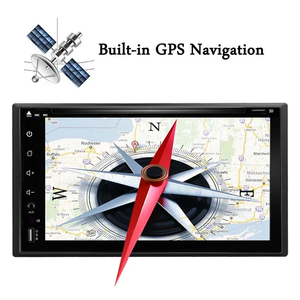 Универсальная магнитола 6 2 дюйма 2DIN с GPS BT 1080P MirrorLink RDS для планшетов Toyota Volkswagen