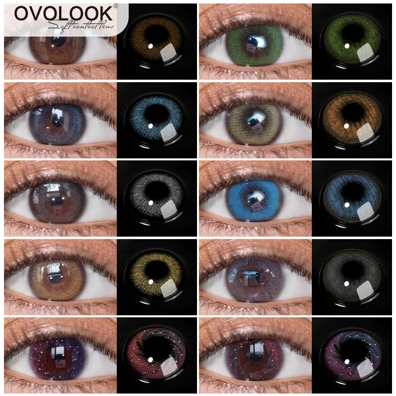

OVOLOOK-1 Pair (2pcs) Galaxy Series Colored Lenses for Eyes Color Contact Lenses Beauty Comestic Eye Color Lens Yearly(Dia:14mm)