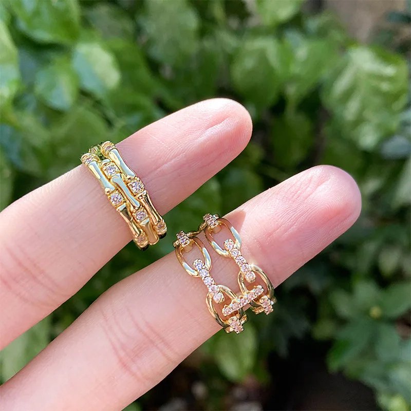 

Funmode Luxury Design Hip Hop Open Ring Adjustable Ring Bridal Jewelry anillos mujer matching rings Wholesale FR186