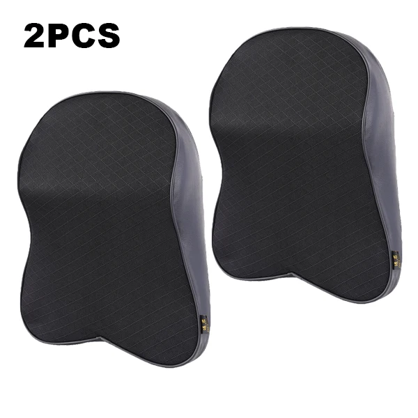 2 PCS Pillows Автомобильная подушка из пены памяти, теплая дышащая подушка для шеи, Кожаная подушка для поясницы, универсальная подушка под спину, автомобильные аксессуары - Цвет: 2 PCS Pillows