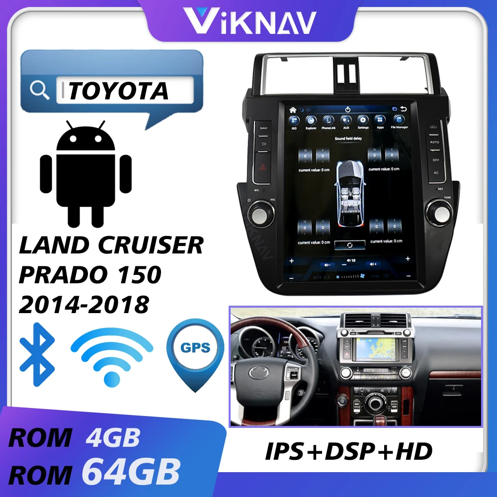 Автомобильный мультимедийный плеер с gps-навигацией для toyota land cruiser prado 150 2014-2018 android
