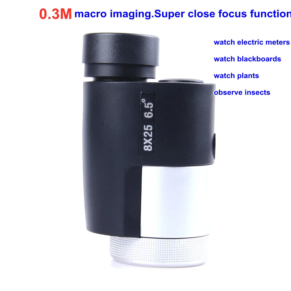 0 3 м макро-изображение Монокуляр 8X25 одиночный сотовый телефон телескоп Охота