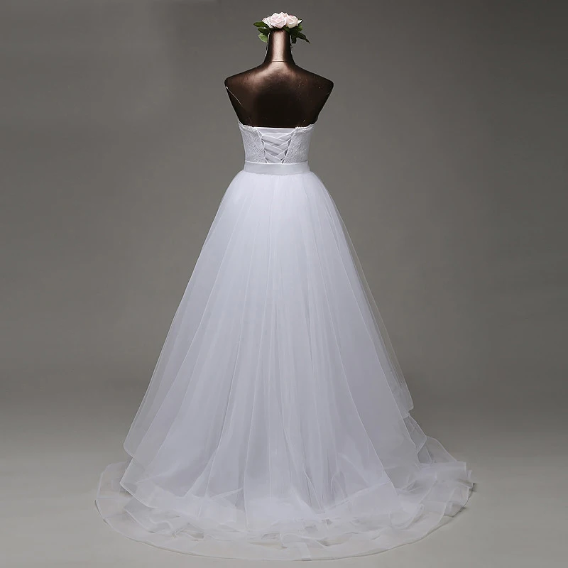 Женское свадебное платье 2 в 1 недорогое кружевное простое Съемное 2021 размера