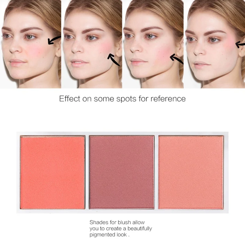 Светящиеся Румяна для лица пудра эффект палитры стойкие мерцающие блестящие