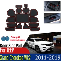 door groove mat for jeep grand cherokee wk2 2019 2011 anti slip rubber cup cushion accessories mat for phone 2012 2013 2014 2015