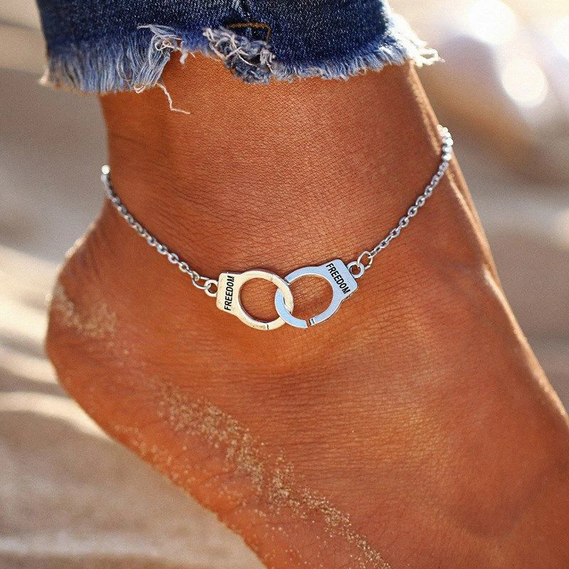 

Unique Friendship Handcuff Chain Ankle Anklet Bracelet Retro Handmade Barefoot Anklets Women Beach Jewelry Accessories Gifts