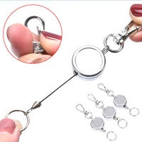 12styles retractable pull key ring chain reel id lanyard name tag card badge holder reel extendable belt key ring clip