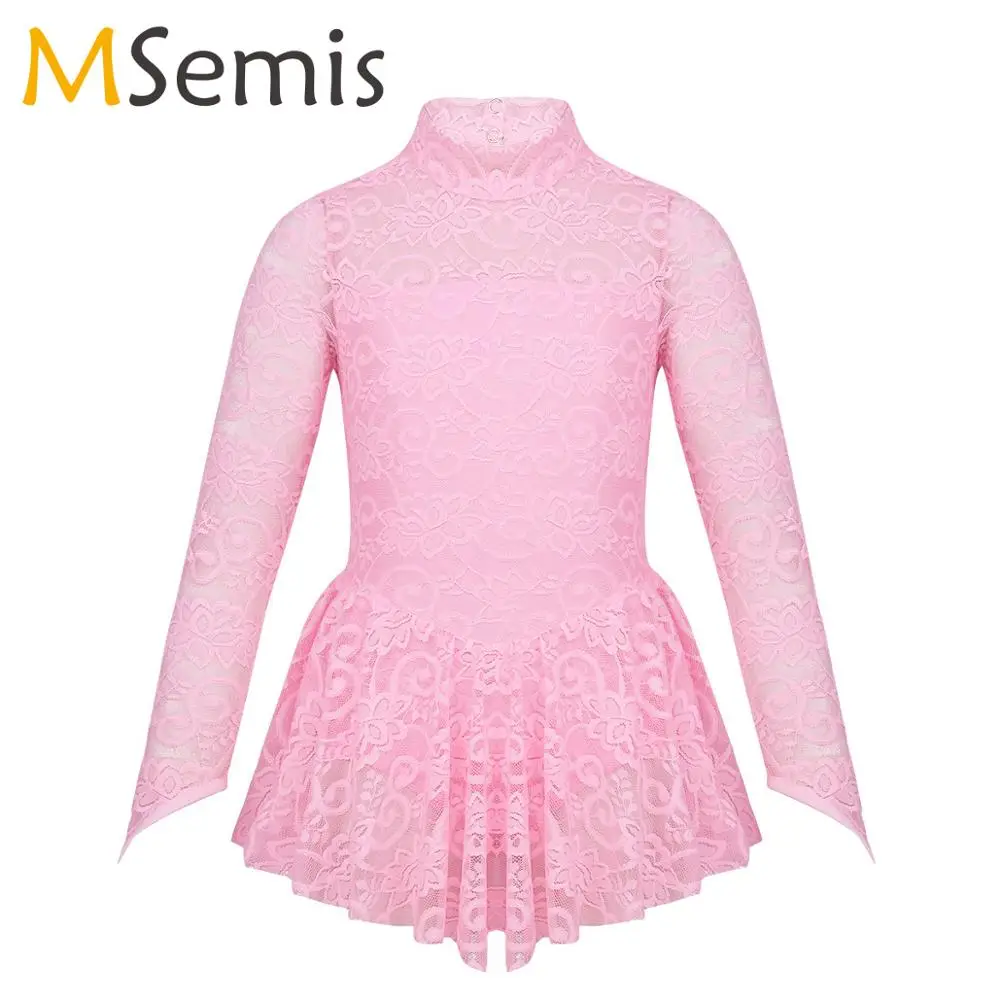 Детские костюмы для фигурного катания девочек купальник гимнастики с цветочным