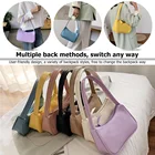 Сумки-тоуты в стиле ретро для женщин, простые элегантные маленькие однотонные повседневные сумочки на ремне, маленькие сумки-подмышки