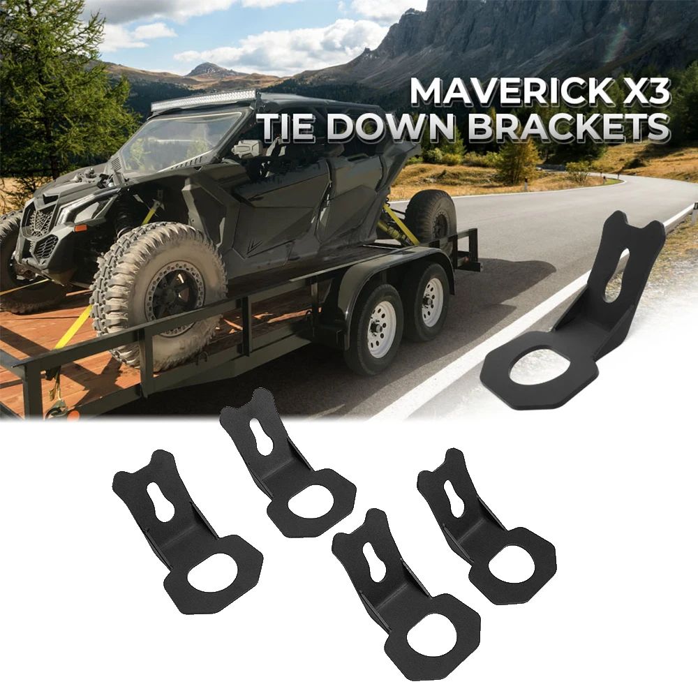 4pc KEMIMOTO Maverick X3 Tie Down Brackets Hooks for Can Am Maverick X3 MAX RS DS RR Turbo 2017 2018 2019 2020 2021 2022