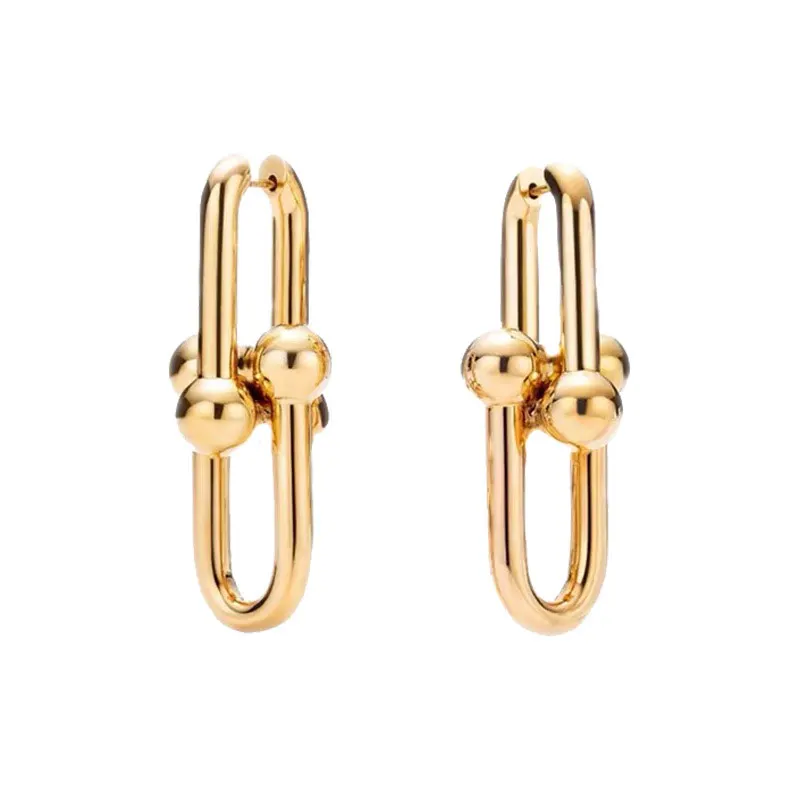 

GS New Design Luxury Drop-shaped Metal Stud Earrings Exquisite Simple Wild Earring For Women Ladies Gifts Jewelry Wholesale