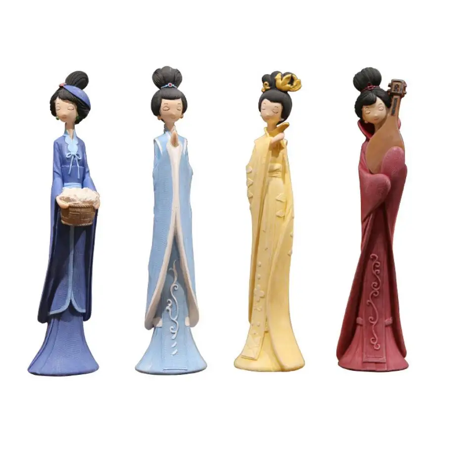 

Fancy Statue Resin Sculpture Art Craft Chinese Beauty Ornaments for Home Livingroom Decor Creative Birthday Gift