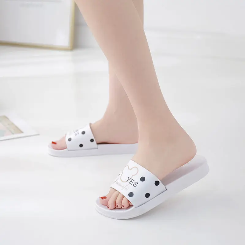

2021 New Home Slippers Ladies Cartoon Mouse Korean Style Non-slip Indoor Thick Bottom Bathroom Cute Ladies Slippers Home