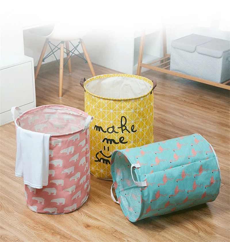 

New 40×50cm Laundry Basket Toy Storage Picnic Basket Box Cotton Washing Clothes Box Baby Orgnizer free shipping