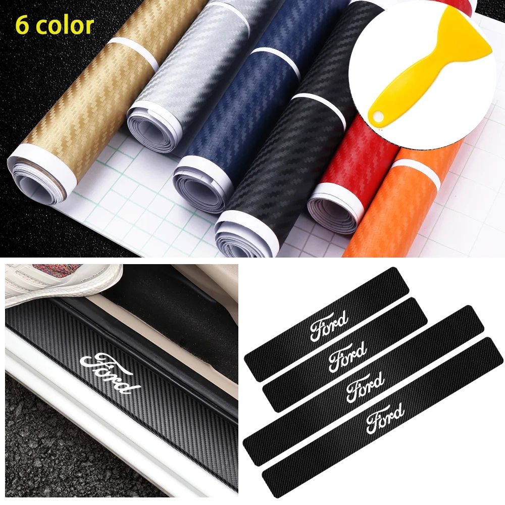 Защитные наклейки на пороги автомобиля stying 4x углеродное волокно для Ford Fiesta Mondeo