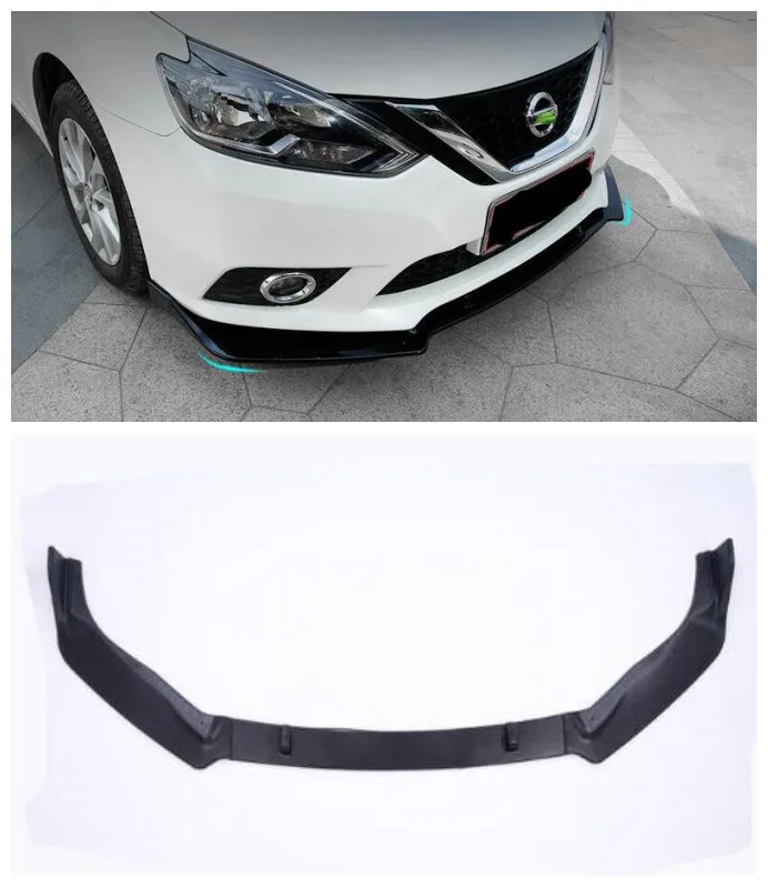 

3Pcs/1Ser ABS paint Car Bumper Front Lip Protector Fits For Nissan Sentra 2016 2017 2018 2019