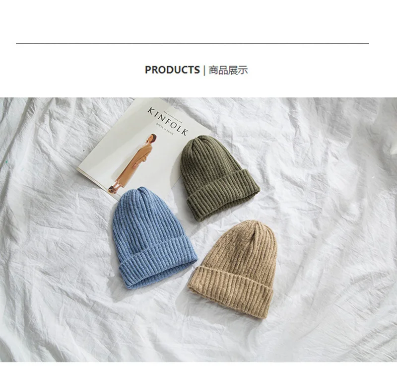 Новинка, женские вязаные шерстяные шляпы, Осень-зима, корейский стиль, женские шапочки Skullies, теплые, мягкие, милые, трендовые, подходят ко всему