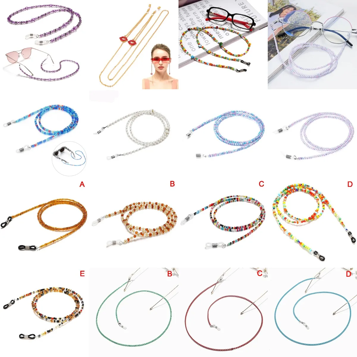 

1pcs Mask Hanging Rope Beads Glasses Chain Mask Sunglass Lanyard Holder Ear Hanging Rope Reading Chain Fashion Glasses Chain
