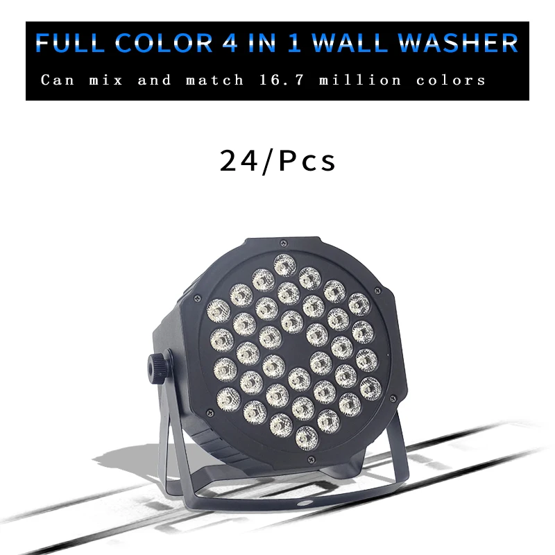 

24 шт./лот LED Par light 36x3W 36w RGB Par Light с 3/6 каналами DMX512 Master Slave 36*3w Led плоский DJ оборудование Контроллер