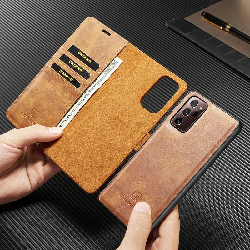 Магнитный кожаный чехол для Samsung Galaxy Note9 S9 S10 S20 Note10 S21 Plus 2 в 1 книжка с бумажником