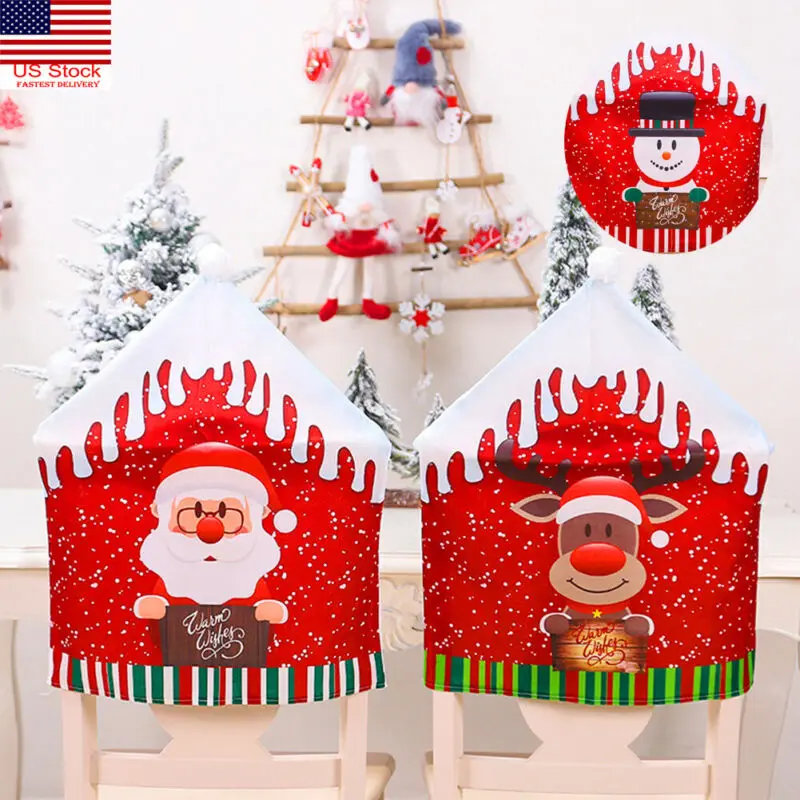 Санта Клаус Кухня стол рождественские покрытия для стула чехлы на стулья отдыха