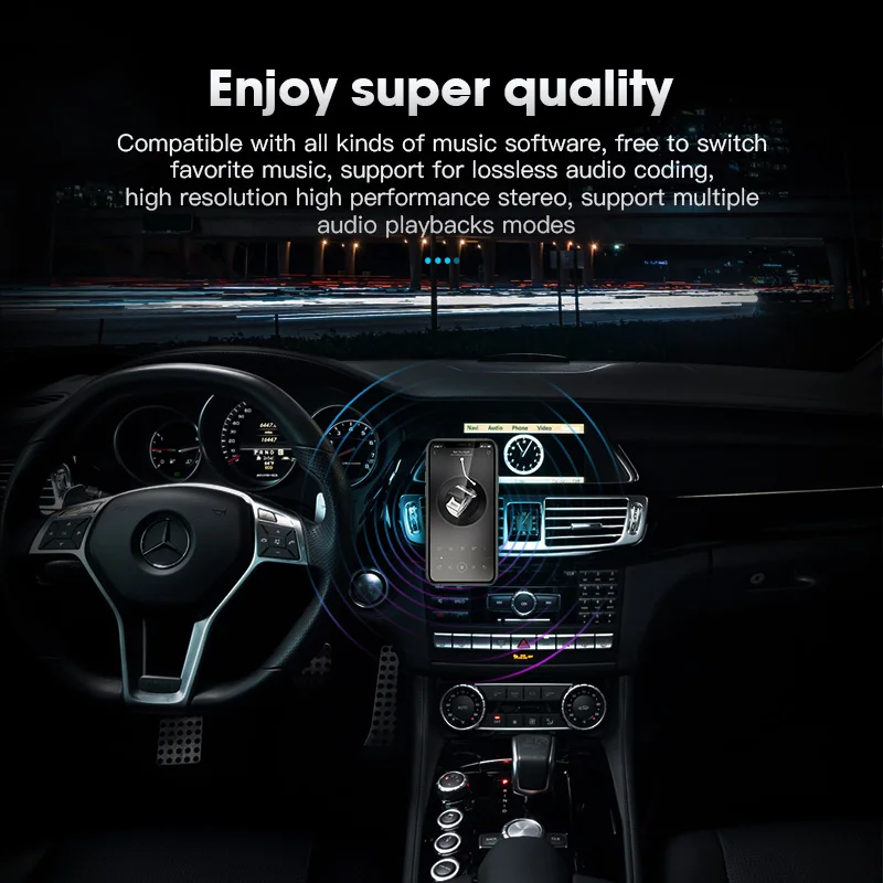 Автомобильное зарядное устройство KUULAA с FM-передатчиком Bluetooth-приемником аудио