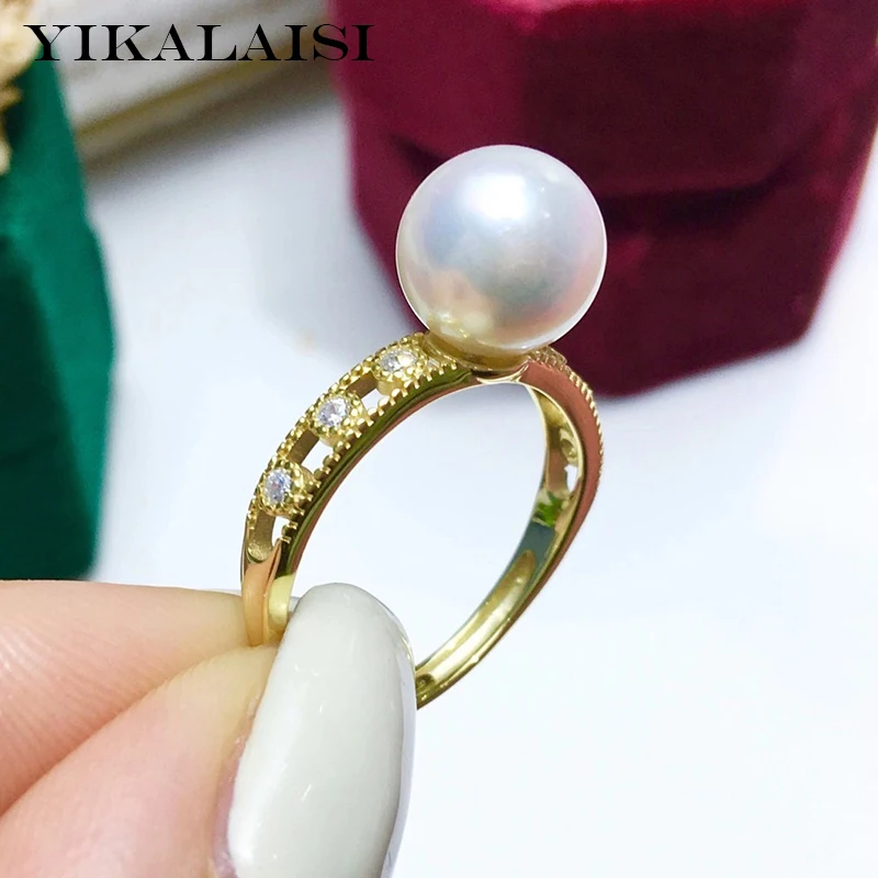 

YIKALAISI 925 Sterling Silver Rings Jewelry For Women 6-7mm Round Natural Freshwater Pearl Rings New Arrivals Wholesales