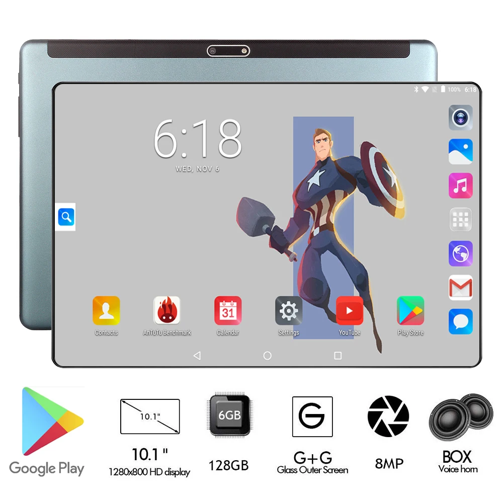 Новинка, модель 10 дюймов, планшет, ОС Android 9,0, WiFi, 3g, 4G, FDD, LTE, телефонный звонок, ips, 1280x800, 6 ГБ ram, 128 ГБ rom, компьютер, gps планшет