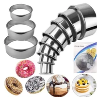 11pcsset round biscuit cutter mold stainless steel pastry dough cutting kitchen home diy baking mold cutting tools