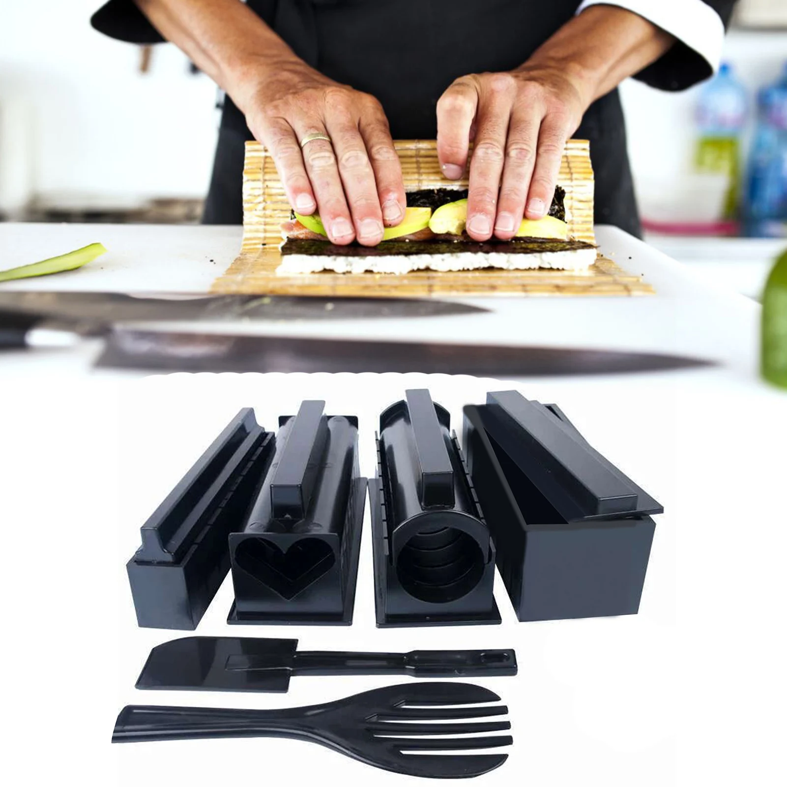 

Sushi Tool Set Premium Convenient Sushi Maker for Kitchen Seaweed Sushi Rolls Kitchen Tools
