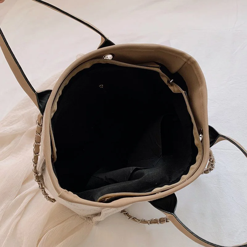 

Elegant Shoulder Bag High Quality Hemp Tote Bag Luxury Designer Handbag Korean Version Women Bags High Capacity Girl Handbags