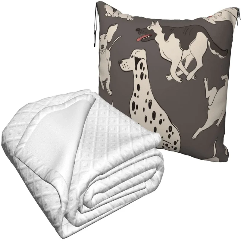 comprar Engraçado Dálmata Viagem Travesseiro Cobertor Dois-em-um Mochila Cinta E Compacto Avião Saco Cintura Suporte 60x43 Polegadas