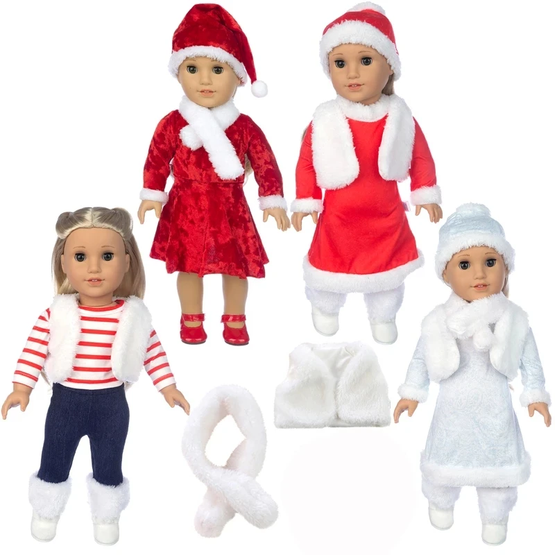 

2021 New Christmas suit Fit for American Girl Doll Clothes 18-inch Doll , Christmas Girl Gift(only sell clothes)