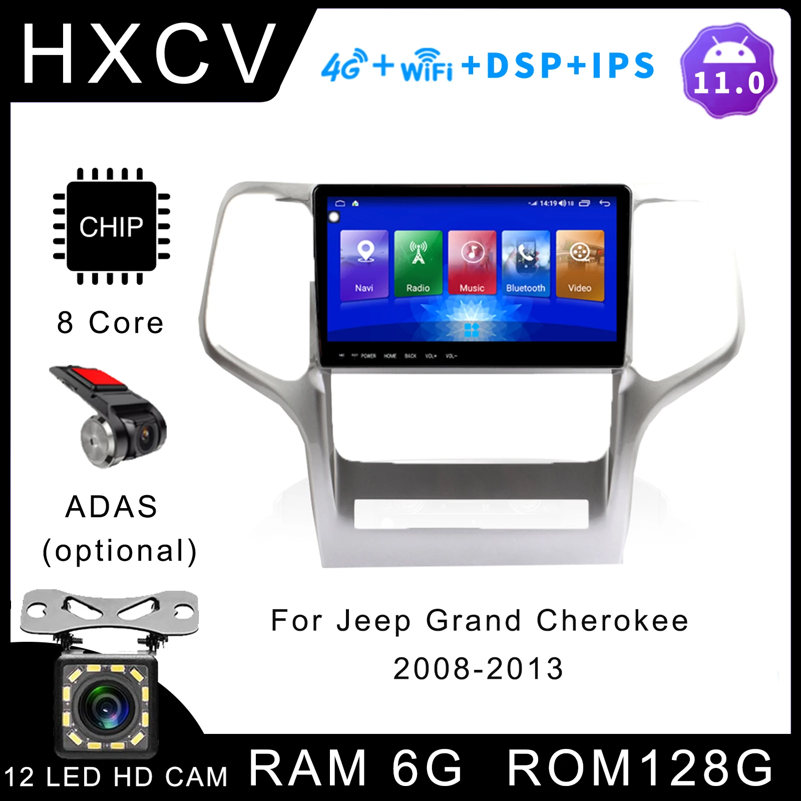 

Smart Android Car radio For Jeep Grand Cherokee 2008- 2013 gps navigator for car 4G car radio with bluetooth DAB+ Carplay