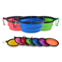 silicone collapsible foldable pets dog bowl candy color outdoor travel portable puppy food feeding container water feeder dish