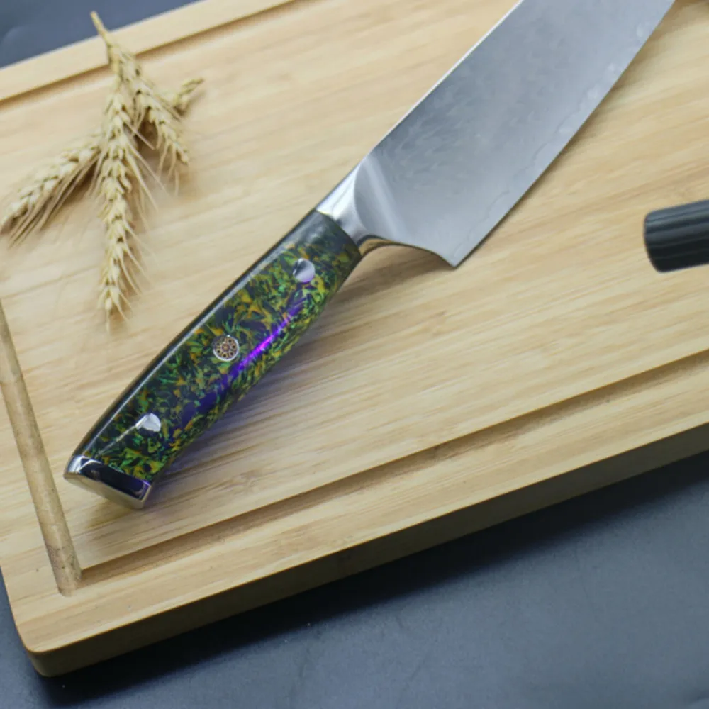 CL 39 японский кухонный нож VG10 из дамасской стали G10 ручка + цветок сливы лучший