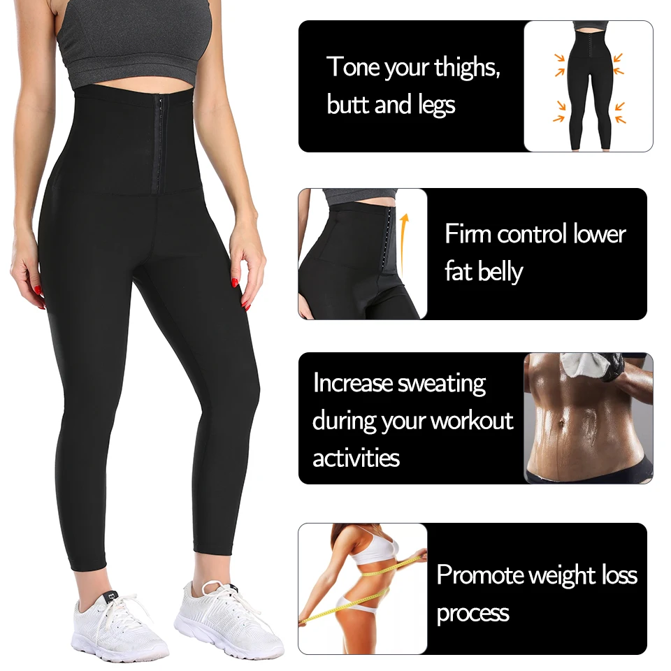 Women Sauna Leggings Compression Slimming Leggings Fat Burning Thermo Sweat Pants Thigh Slimmer Waist Trainer Body Shaper