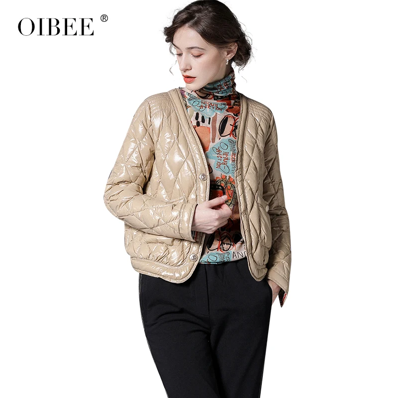 Fashion Trend Super Hot Warm V-neck Button Pocket Long Sleeves Female Overcoat Plus Size Short Women's Winter Puffer Down Jacket