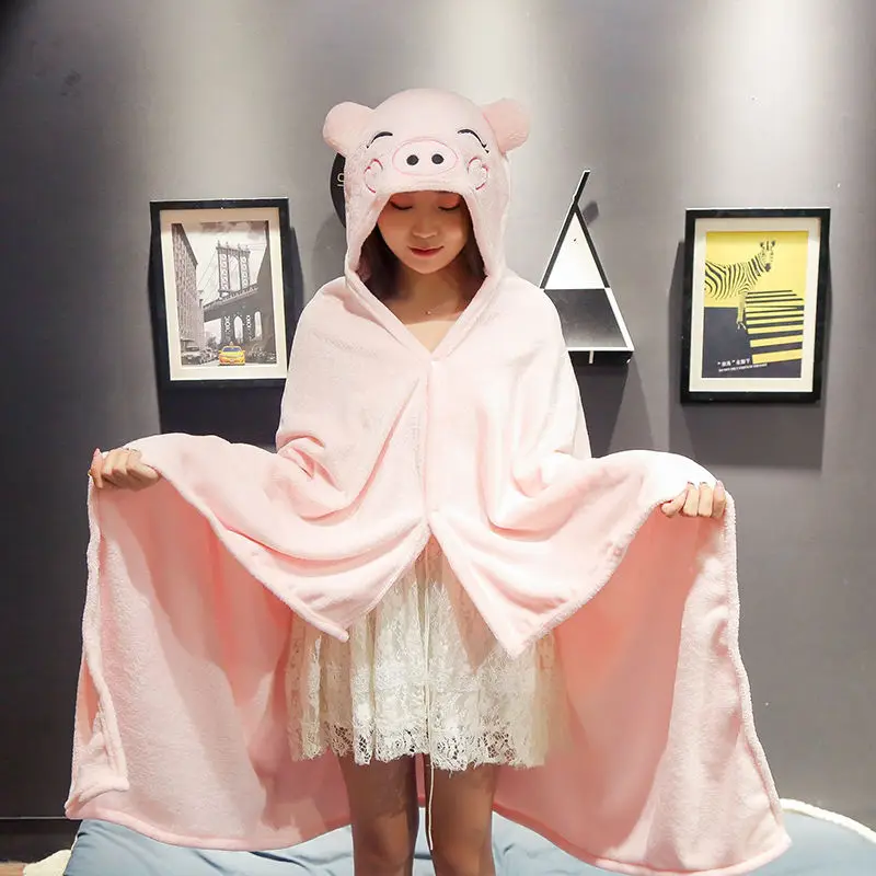 

Winter Warm TV Hooded Blankets Adults Bathrobe Sofa Cozy Blanket Sweatshirt Solid Plush Coral Fleece Blankets Outwears Hot F0289