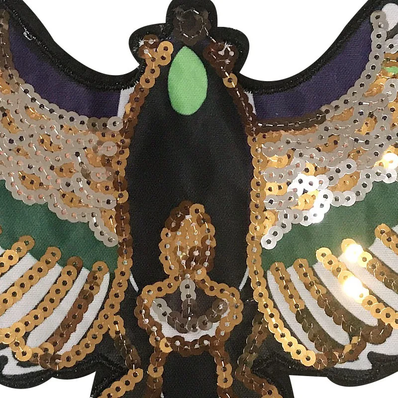 Очень большой модный стикер нашивка с блестками и вышивкой в виде орла нашивки