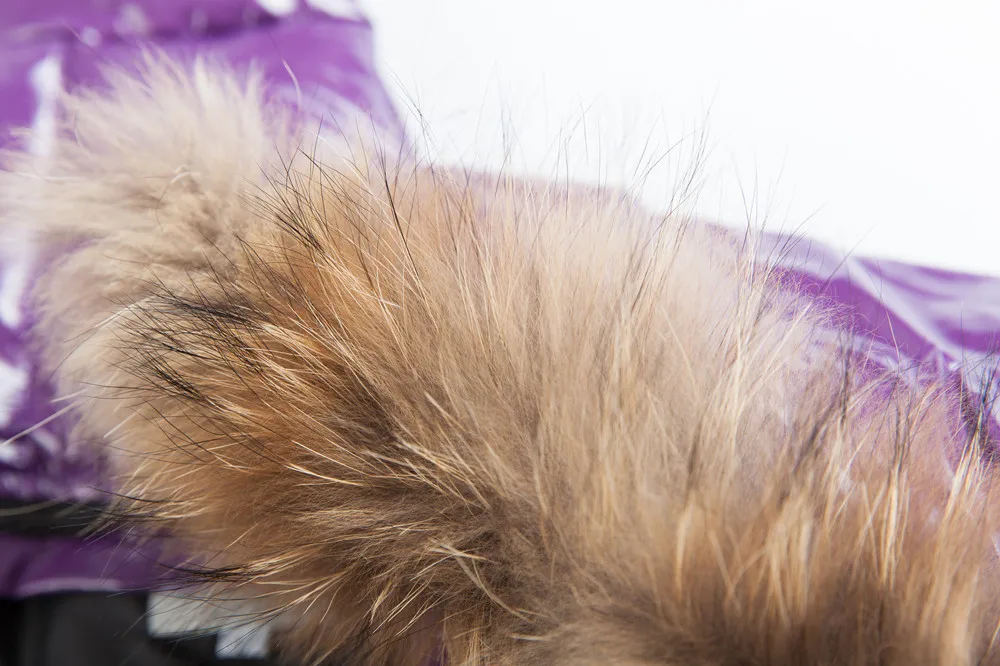 Зимние теплые комплекты одежды с капюшоном и воротником из натурального меха для