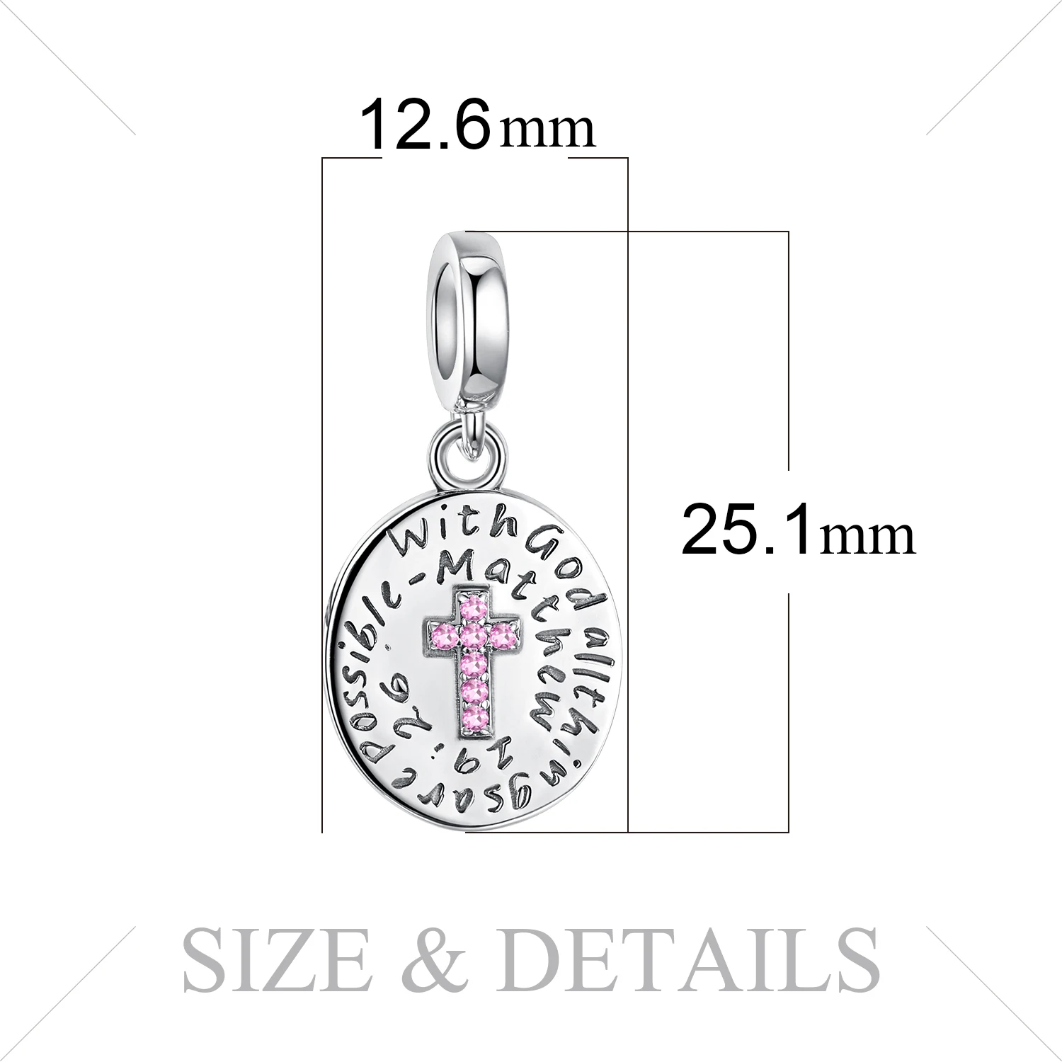 

JewelryPalace Cross God Blessings Fatima Hand Charms Beads 925 Sterling Silver Beads for Bracelet Silver 925 Original Jewelry
