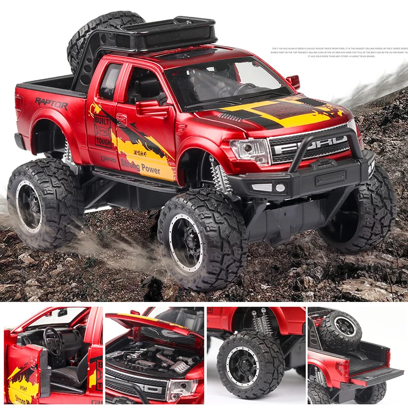 1:32 Ford Raptor F150 пикапа брелок для автомобильных ключей модель отступить литья под