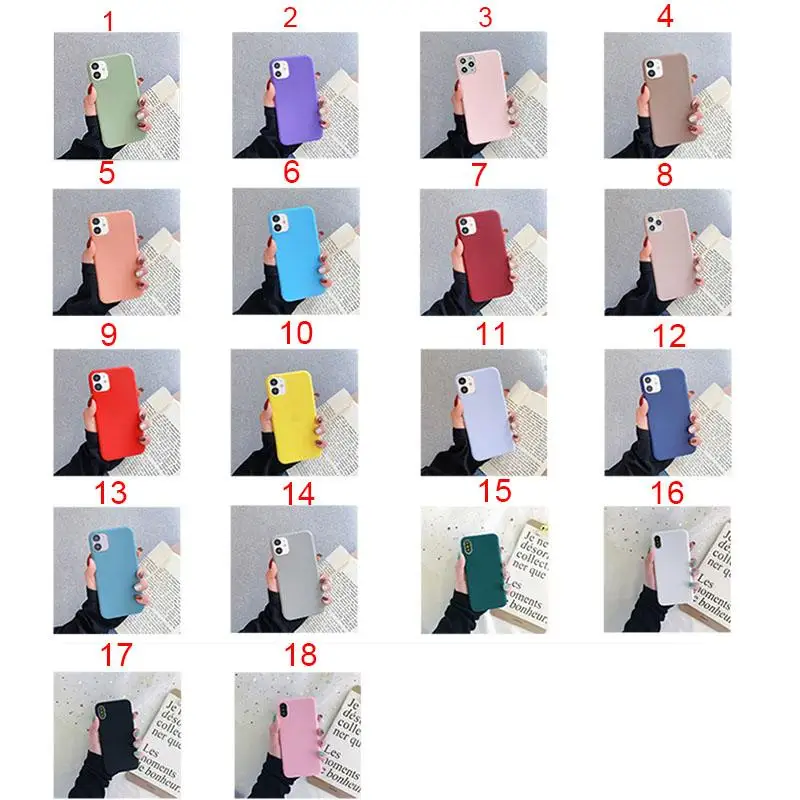 

100pcs/lot Soft TPU Phone Case For iPhone 12 11 Pro MAX XS XR 7 8 Plus SE 2 Multi Color Protective Shell Cover