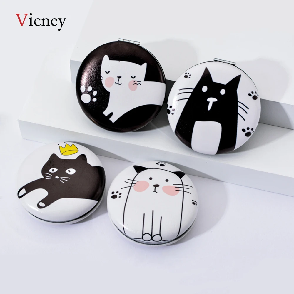 Мультяшный женский косметический инструмент модные зеркала для девочек мини-Кот