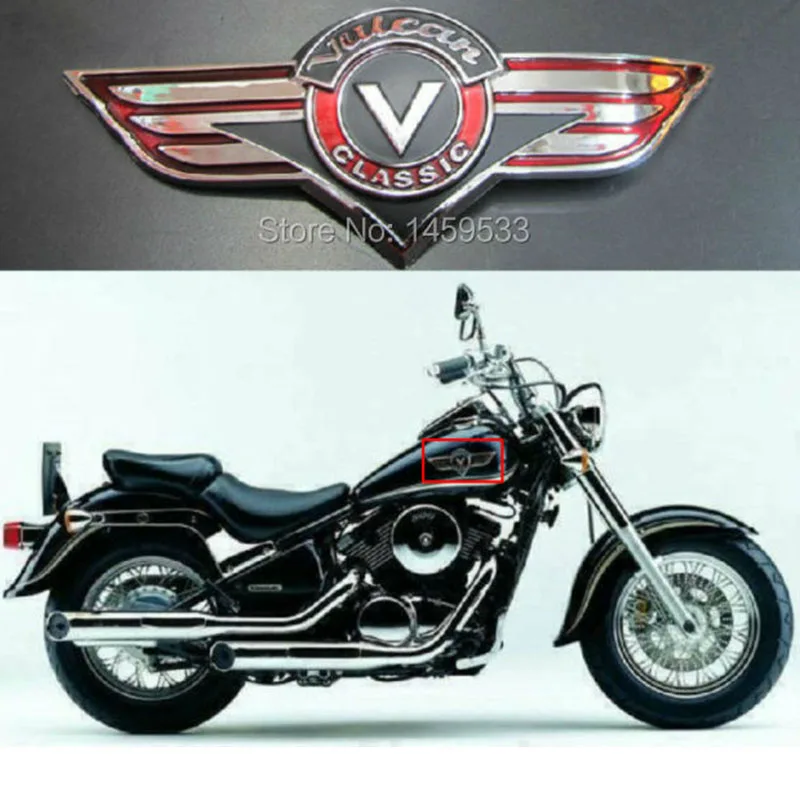 

For Kawasaki Vulcan 400 800 500 1500 Classic VN400 VN500 VN800 VN1500 Motorcycle 3D Gas Tank Sticker Emblem Badge Fuel Decals