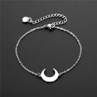 new simple moon stainless steel bracelet set charming womens wedding silver color bracelet fashion girl party jewelry gift