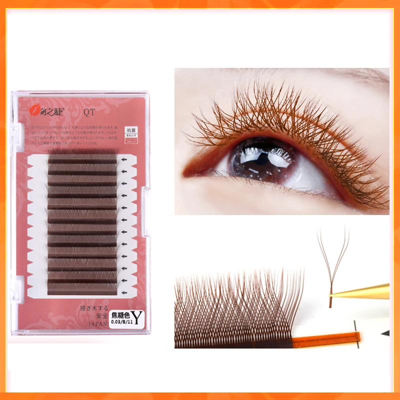 

YY shape eyelash extention premium mink soft light natural eyelashes extension makeup mesh net cross false eyelash individual