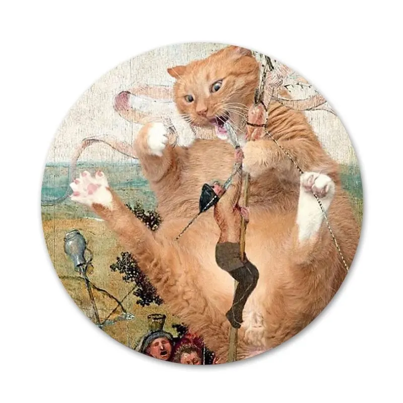Значки 58 мм с изображением знаменитого оранжевого кота значки украшения броши